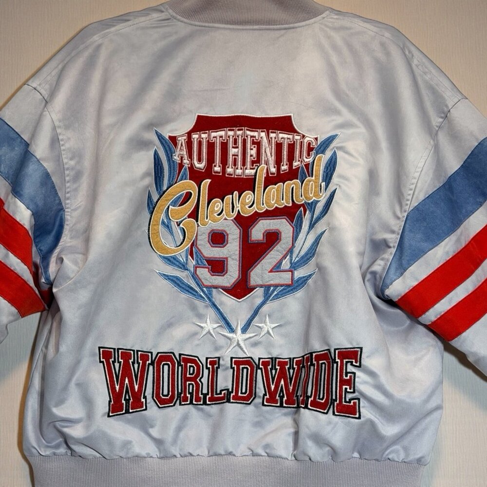 Pretty Little Thing Varsity Cleveland Retro Bomber Jacket Sz. Small